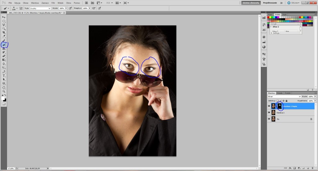 Rozjaśnianie oczu w programie Adobe Photoshop