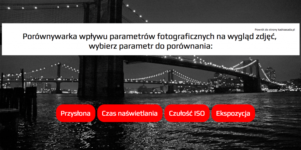 Porównywarka podstawowych parametrów fotograficznych